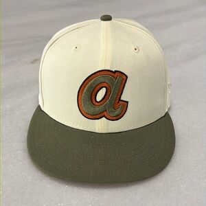 Atlanta Braves New Era 1972 All-Star Game, Cream & Sage Green 59FIFTY Fitted Hat
